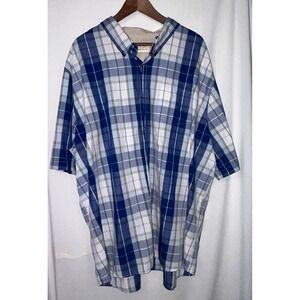 Wrangler Authentics‎ 3XL Blue Plaid Short Sleeve Button Up Shirt Men's